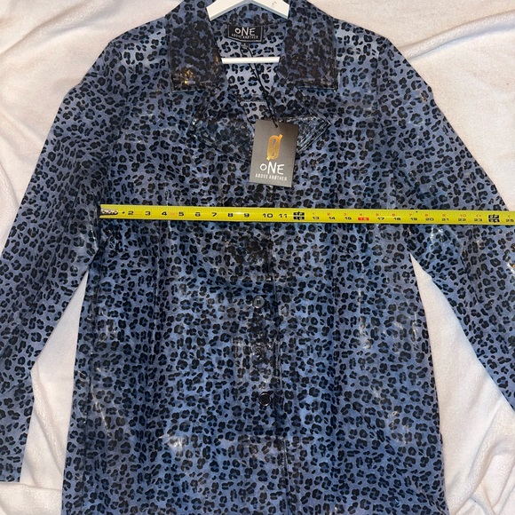 Leopard print trench coat vinyl mens ASOS ONE above the other - Picture 3 of 7